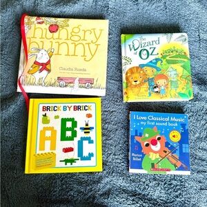 Bundle of 4 little kids books, one is a music book